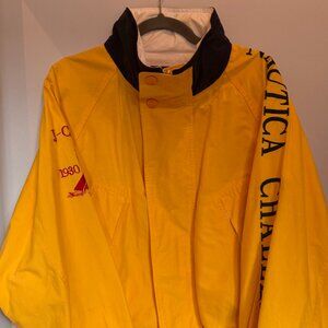 Nautica Challenge J-Class Sailing Jacket Windbreaker (Yellow/Red) – M/M